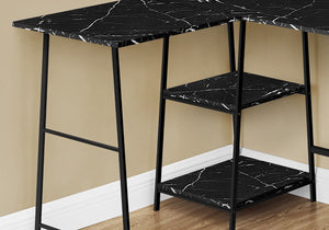 HomeRoots 42" Black and White Corner Trestle Computer Desk – Modern Workspace with Open Shelving & Sturdy Design 489988
