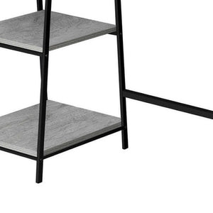 HomeRoots 42" Gray and Black Wood and Metal Corner Desk – Modern Industrial Design for Home Office & Storage 489990