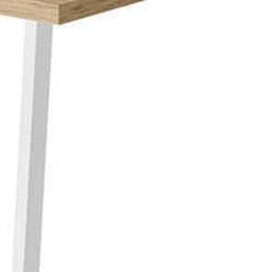 HomeRoots 42" Stylish Natural and White Wood Metal Corner Trestle Desk - Space-Saving Workstation for Home Office 489993