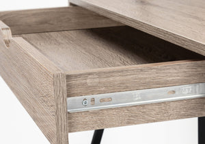 HomeRoots 32" Modern Taupe and Black Sled Computer Desk with Four Drawers for Stylish Home Office Organization 489996
