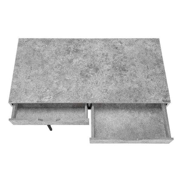 HomeRoots 47" Gray and Black H-Shape Computer Desk – Stylish, Spacious Design with Hidden Storage Drawers 489997