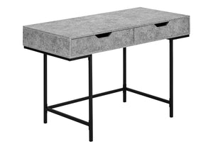 HomeRoots 47" Gray and Black H-Shape Computer Desk – Stylish, Spacious Design with Hidden Storage Drawers 489997