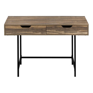 Homeroots 47" Stylish Brown And Black H-shape Computer Desk With Two Drawers For Modern Office Spaces   489999