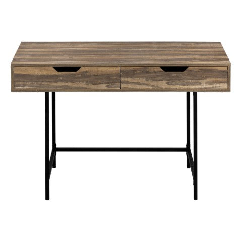 Homeroots 47" Stylish Brown And Black H-shape Computer Desk With Two Drawers For Modern Office Spaces   489999
