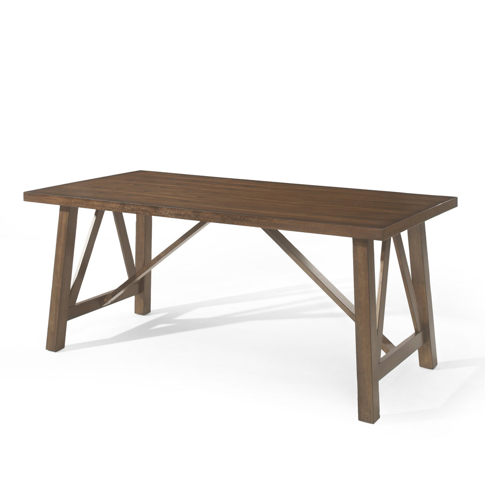 English Elm Christopher Knight Home® - DINING Table with Farmhouse Charm, Solid Rubberwood Frame, Wood-Look Top, 71" x 44.5" Spacious Design Antique brown 69001.00ABRN