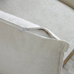 English Elm Chenille Plush Sofa Bed with Ottoman — Space-Saving Modern Single Couch, Stain-Resistant Beige Lounge (1-Seat) W1117S00278