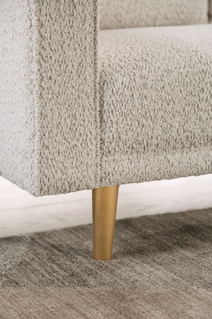 English Elm 1pc Coastal Blue-Gray Accent Chair with Patterned Fabric, Medium Density Foam, Wooden Legs, Chic Transitional Design Off White 41 L x 36 W x 23 H B2741P378510