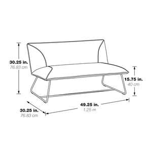 OSP Home Furnishings Brocton Loveseat Charcoal