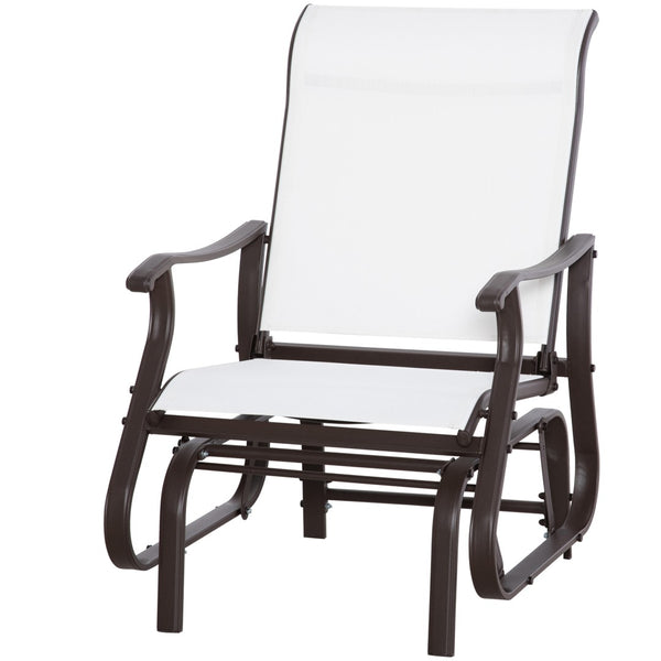 English Elm Outsunny Outdoor Glider Chair - Durable Steel Frame, Breathable Mesh, Smooth Gliding For Relaxing Patio W2225P217100-GIGA