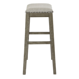 OSP Home Furnishings Saddle Stool 30" - Set of 2 Grey / Antique Grey