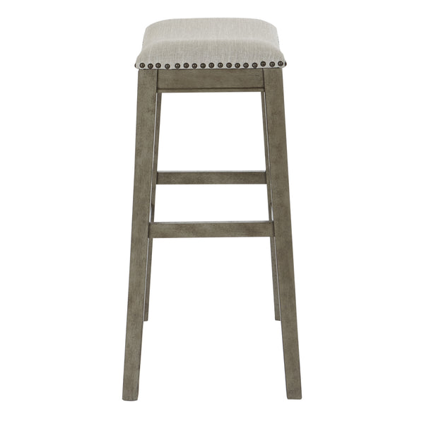 OSP Home Furnishings Saddle Stool 30" - Set of 2 Grey / Antique Grey