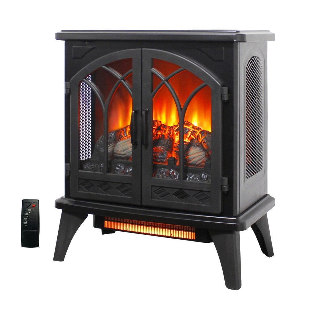 English Elm 24 Inch Infrared Quartz Stove Heater with 3d Flame Effect and Remote Control W1769112701