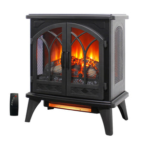 English Elm 24 Inch Infrared Quartz Stove Heater with 3d Flame Effect and Remote Control W1769112701