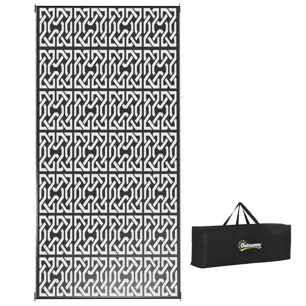 English Elm Outsunny Reversible Polypropylene Outdoor Rug Geometric Waterproof Mat for Camping Decks W2225P174542
