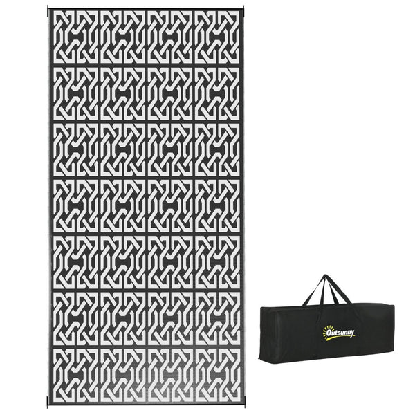 English Elm Outsunny Reversible Polypropylene Outdoor Rug Geometric Waterproof Mat for Camping Decks W2225P174542