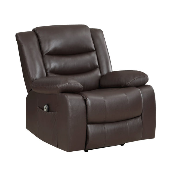 English Elm Modern Power Lift Recliner Chair Faux Leather Upholstery Standing Assist Living Room Dark Brown B011P202514