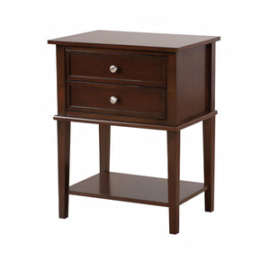 English Elm Newton Cappuccino Nightstand G069-N – Sleek Particleboard Build, Roller Drawer Glides, EZ Assembly, Durable Finish B078112103