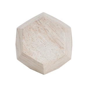 English Elm Christopher Knight Home® - Outdoor/Indoor Lightweight Concrete Side Table - Hexagonal Travertine Accent For Modern Spaces N773P253775Z