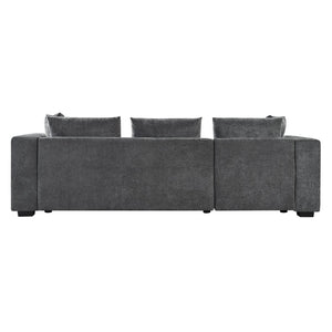 English Elm Sectional Chenille L-Shaped Sofa with Hidden Wooden Storage, Deep 18.9" Seats & Pocket Springs Gray N719S001970E