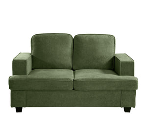 English Elm Modern Velvet Loveseat with Deep Seating and High-Density Foam, Loose Back Cushions, Wide Arms, Stylish Living Sofa for Home 93 Green B2735P292320