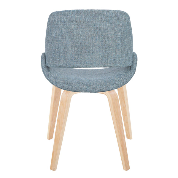 English Elm Fabrico Mid-Century Modern Accent Chairs - Elegant Blue Fabric & Natural Wood, Set Of 2 For Dining B202S01221