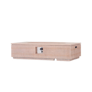 English Elm Outdoor Rectangular Mgo Concrete Fire Pit 50000 Btu Propane Patio Focal Point N772P409036T