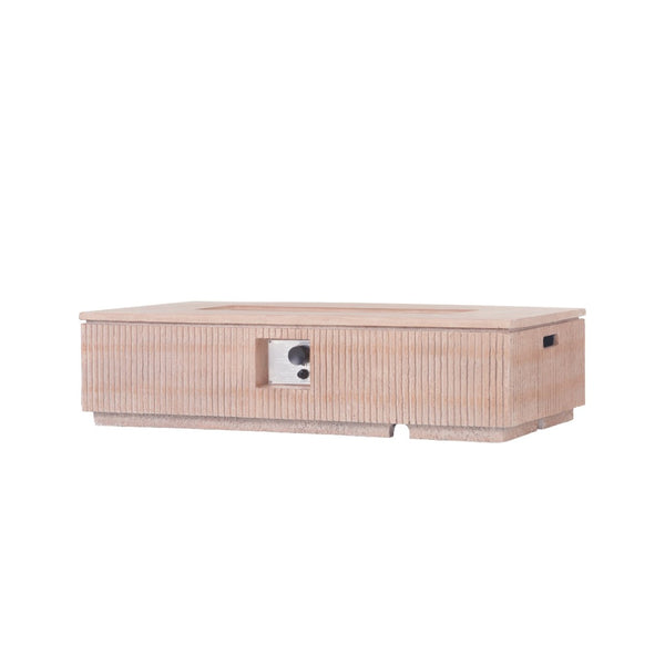 English Elm Outdoor Rectangular Mgo Concrete Fire Pit 50000 Btu Propane Patio Focal Point N772P409036T