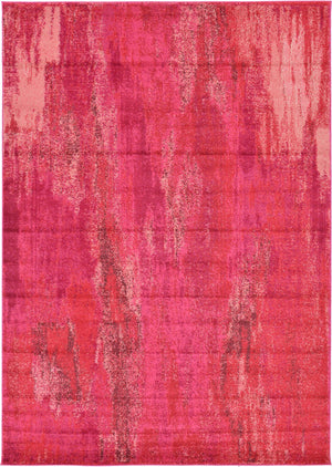 Unique Loom Jardin Lilly Machine Made Abstract Rug Pink, Brown/Burgundy/Ivory/Puce/Purple/Red/Pink/Salmon 7' 1" x 10' 0"