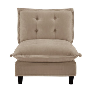 English Elm 73 Armless Chenille Modular Sofa Flexible Reconfigurable Seating for Modern Living Rooms Light Brown W714P448395