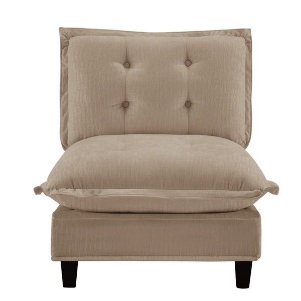 English Elm 73 Armless Chenille Modular Sofa Flexible Reconfigurable Seating for Modern Living Rooms Light Brown W714P448395