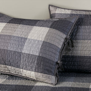 English Elm 6 Piece Reversible Plaid Daybed Cover Set with Herringbone Cabin Quilt, Twin Fit, Machine Washable Grey 17.72 L x 15.75 W x 7.48 H B035P266680