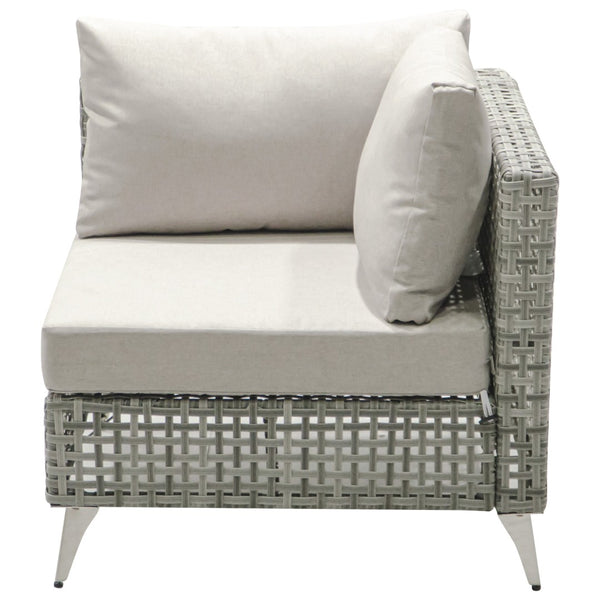 English Elm K&k 7 Piece Outdoor Modular Sectional Wicker Sofa Set with Tempered Glass Coffee Table Grey N707S000011G