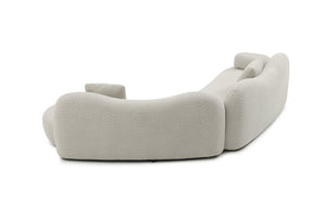 English Elm Modern Curved Modular Sofa - Stylish 5-Seater Boucle Couch With Butterfly Backrest & 2 Pillows W2664S00049