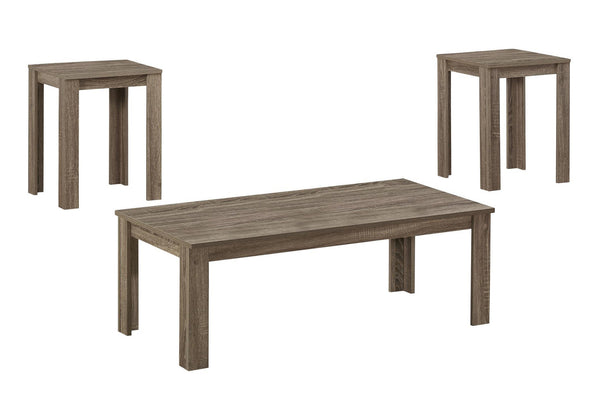 English Elm Table 3-Piece Set Taupe Laminate Coffee & End Tables — Transitional Living Room, Spacious Tops B2710P219977
