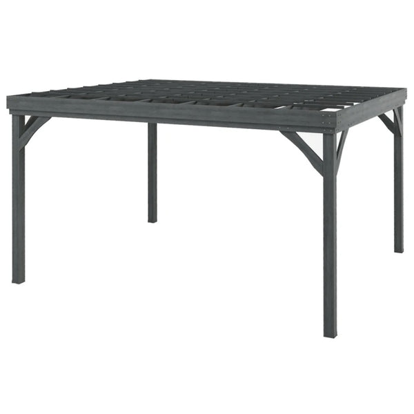 English Elm Patio Fir Wood Pergola with Open Grid Roof for Climbing Vines and Backyard Shade T3971S00169