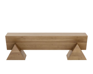 Sunpan Gregor Bench - Stylish Angular Seating in Solid Acacia Wood, Perfect for Contemporary Spaces Rustic Oak
