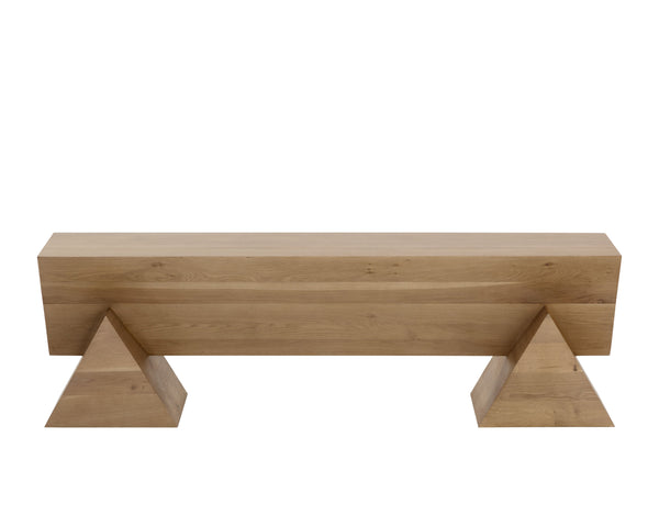 Sunpan Gregor Bench - Stylish Angular Seating in Solid Acacia Wood, Perfect for Contemporary Spaces Rustic Oak