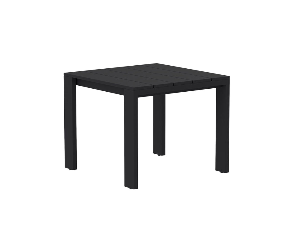 Sunpan Lucerne Modern Square Dining Table - Stylish Sterling Black Aluminum for Outdoor Elegance 36W x 36D x 30H