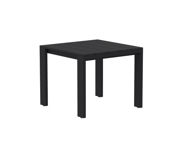 Sunpan Lucerne Modern Square Dining Table - Stylish Sterling Black Aluminum for Outdoor Elegance 36W x 36D x 30H