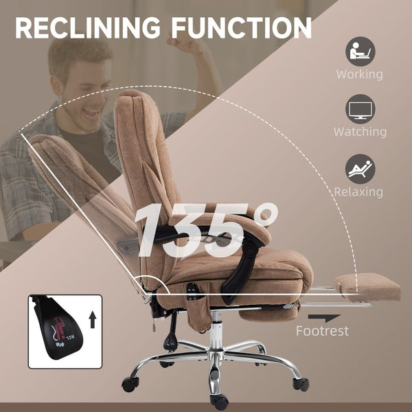 English Elm Office Massage Chair High Back Executive Recliner with Lumbar Heat and Footrest T3971P408496