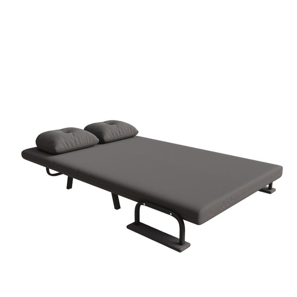 English Elm 46" Wide Corduroy Sleeper Sofa Bed Convertible Folding Chair for Two with Adjustable Backrest Grey W2700P431034