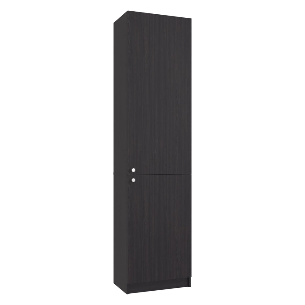 English Elm Kudai Tall Narrow Wenge Storage Cabinet Five Open Shelves Modern Minimalist Design B128P485419