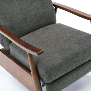 English Elm Saugus Wood Arm Push Back Recliner Charcoal - Modern Chestnut Arms, Durable Fabric, 3-Position Comfort B050P281012