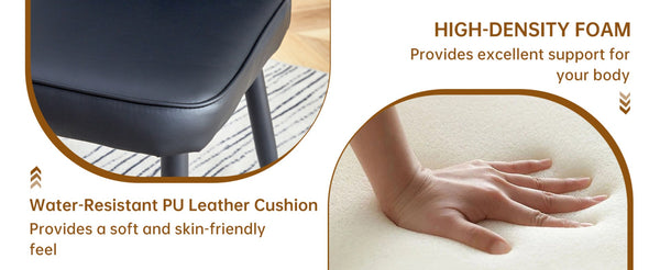 English Elm Table And Chair Set - Modern Extendable Mdf Dining Table With 4 Stylish Black Pu Chairs For Gatherings W1151S04145-GIGA