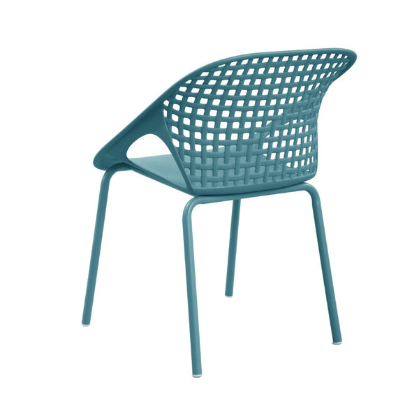 English Elm Eldred Outdoor Stackable Dining Chairs Set of 2 Uv Resistant Patio Seating Sky Blue N776P390454B