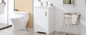 English Elm 20" Bathroom Vanity With Soft-Close Door, Ceramic Sink, Adjustable Shelves & Chic Storage Solutions N725P351852K