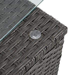 English Elm Patio 7-Piece Pe Wicker Furniture Set With Lounger Sofa, Cushions, And Glass Table For Outdoor Comfort W1703S00029-GIGA