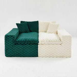 English Elm Luxury Color-Block Turtle Velvet Sofa - Modular Design For Stylish Living Room Comfort & Flexibility P2 W3371S00046-GIGA