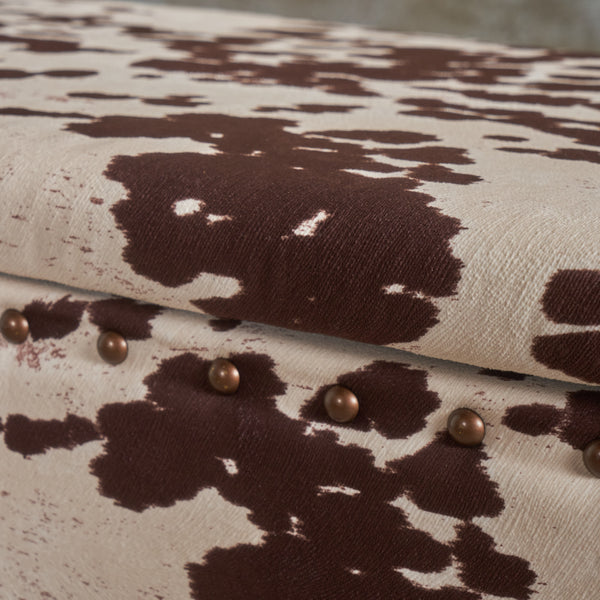 English Elm Christopher Knight Home® - STORAGE Ottoman Bench with Lift-Top Hidden Compartment, Upholstered Fabric, Modern Entryway Seating Cream+Dark Brown 60581.00NVLT