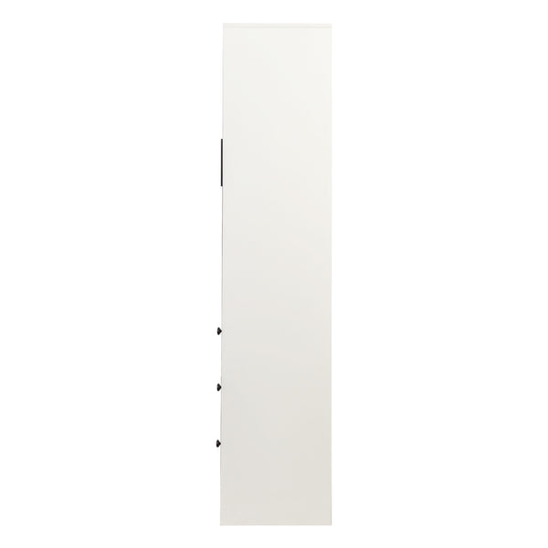 English Elm Elegant White Storage Cabinet – Modern Design With Glass Doors & Ample Space For Any Room Decor W331P298186